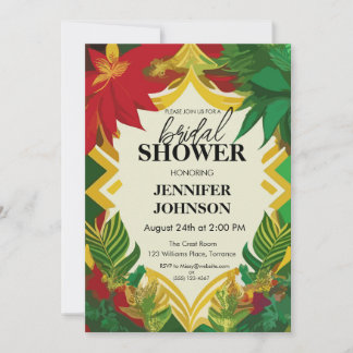 Invitation à la douche nuptiale de Reggae florale
