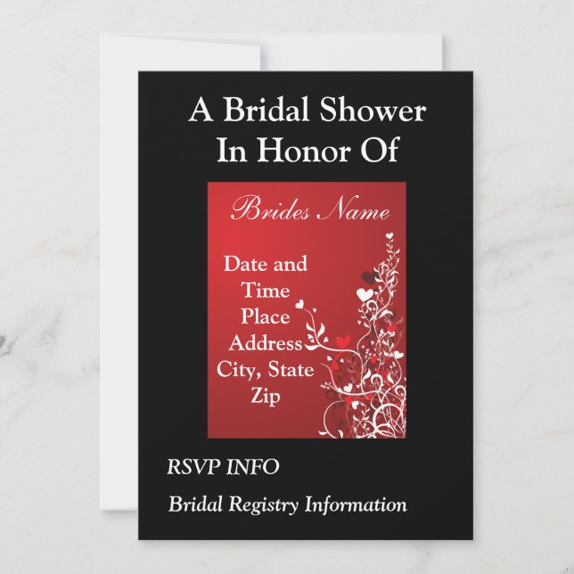 Invitation à la douche nuptiale de Swirl Heart (Devant)