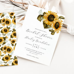 Invitation à la douche nuptiale de tournesol