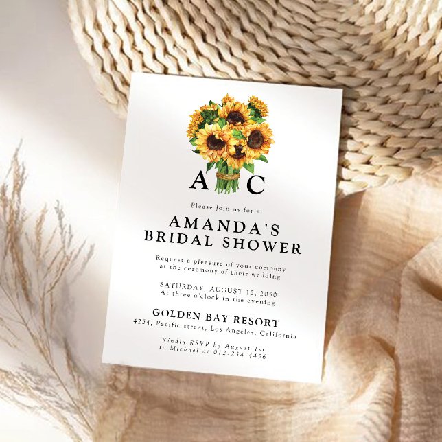 Invitation à la douche nuptiale de tournesol (Créateur téléchargé)