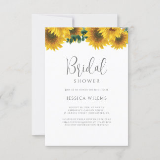 Invitation à la douche nuptiale de tournesol