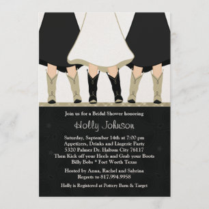 Invitation à la douche nuptiale de Western Boots B