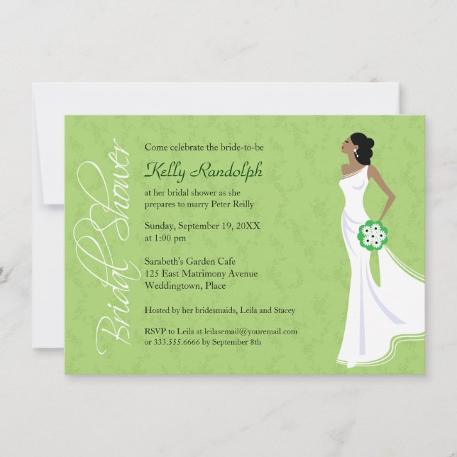 Invitation à la douche nuptiale d'élégance moderne (Devant)