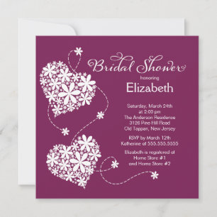 Invitation à la douche nuptiale des Coeurs de la m