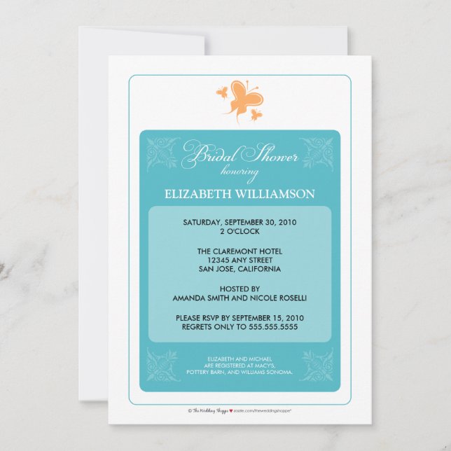 Invitation à la douche nuptiale des Coeurs floraux (Devant)