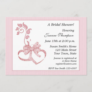 Invitation à la douche nuptiale des coeurs roses