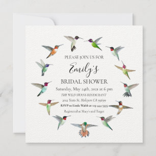 Invitation à la douche nuptiale des colibris