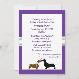 Invitation à la douche nuptiale des Dachshunds vio