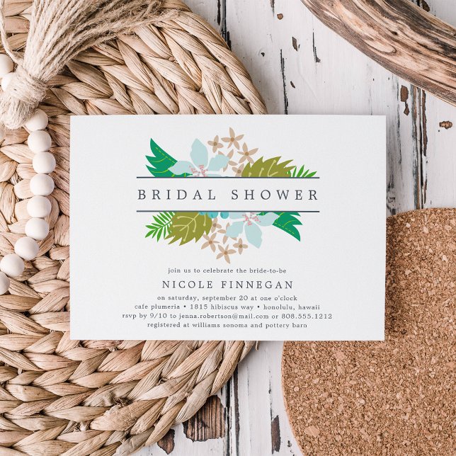 Invitation à la douche nuptiale des fleurs de l'îl (Créateur téléchargé)