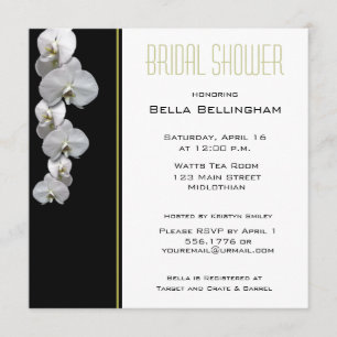 Invitation à la douche nuptiale des Orchidées blan