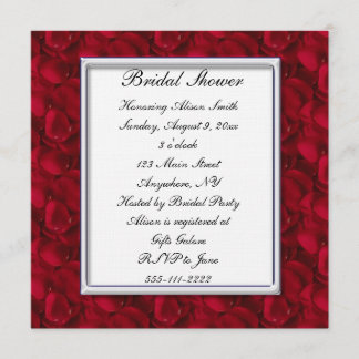 Invitation à la douche nuptiale des pétales de la