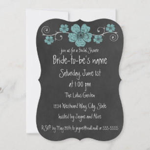 Invitation à la douche nuptiale des Roses Turquois