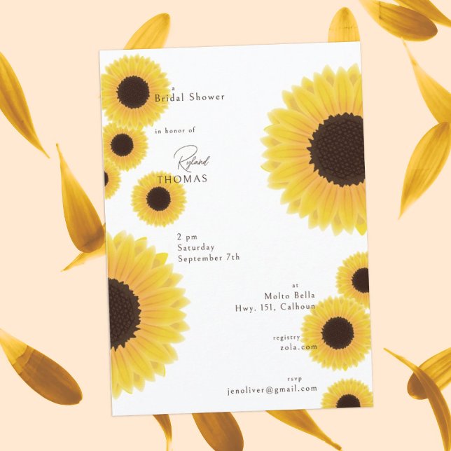 Invitation à la douche nuptiale des tournesols (Créateur téléchargé)