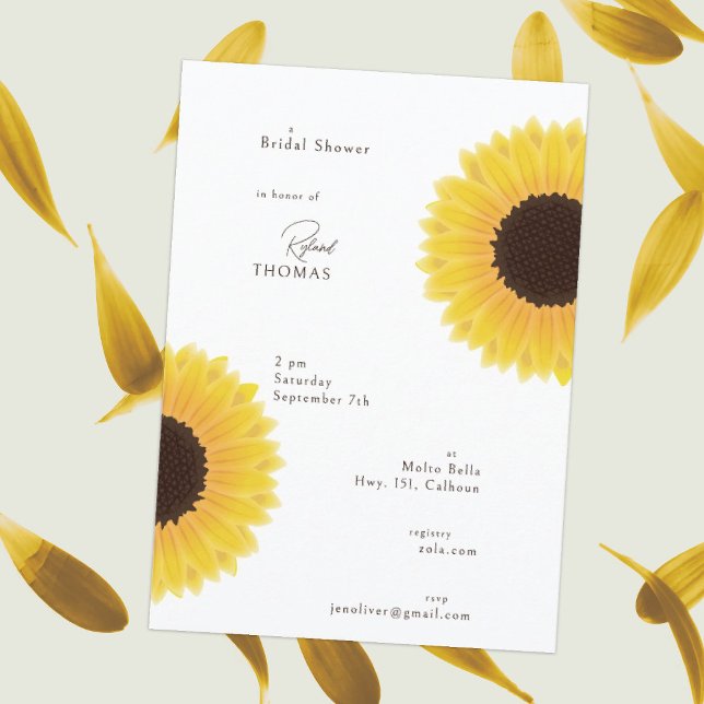 Invitation à la douche nuptiale des tournesols (Créateur téléchargé)