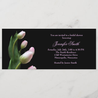 Invitation à la douche nuptiale des tulipes roses