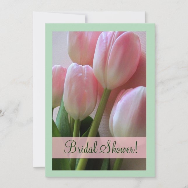 Invitation à la douche nuptiale des tulipes roses (Devant)