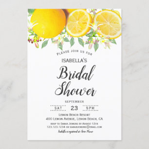 Invitation à la douche nuptiale d'été Boho Lemon