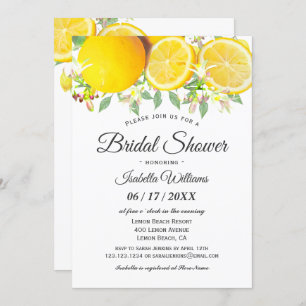 Invitation à la douche nuptiale d'été Boho Lemon
