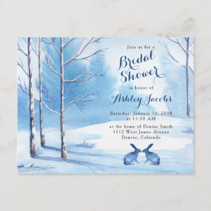 Invitation à la douche nuptiale d'hiver Arbres lap