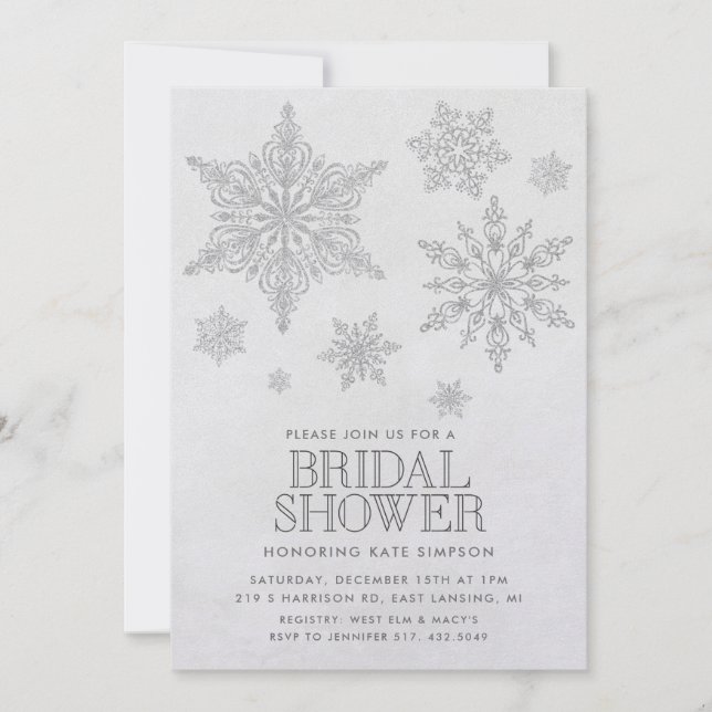 Invitation à la douche nuptiale d'hiver de Snowfla (Devant)