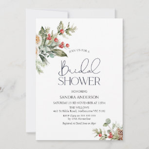 Invitation à la douche nuptiale d'hiver Floral