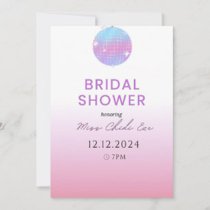 Invitation à la douche nuptiale Disco Ball moderne