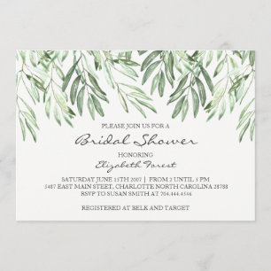 Invitation à la douche nuptiale d'Olive Branch