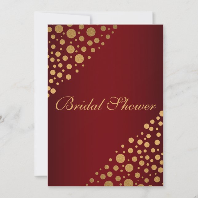 Invitation à la douche nuptiale Dots d'or élégants (Devant)