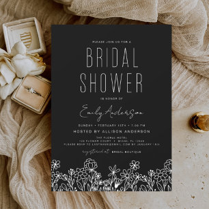 Invitation à la douche nuptiale du Fleur sauvage B