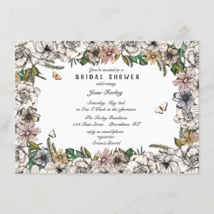 Invitation à la douche nuptiale du jardin papillon