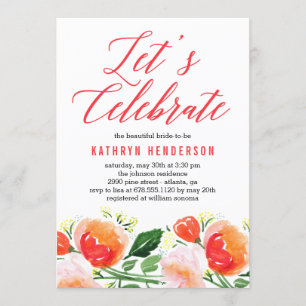 Invitation à la douche nuptiale du jardin vibrant