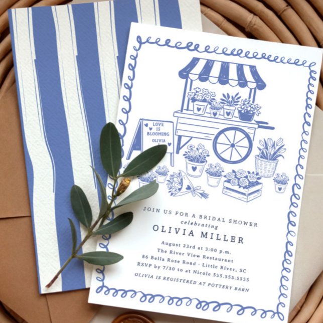Invitation à la douche nuptiale du panier à fleurs (Créateur téléchargé)