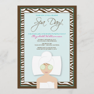 Invitation à la douche nuptiale du Spa (bleu)