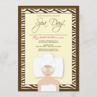 Invitation à la douche nuptiale du Spa (jaune)