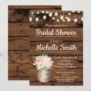 Invitation à la douche nuptiale du tonneau de boeu