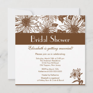 Invitation à la douche nuptiale du tournesol Brown