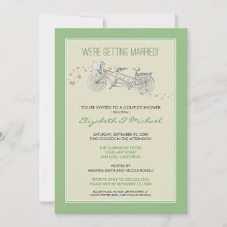 Invitation à la douche nuptiale d'un couple de bic