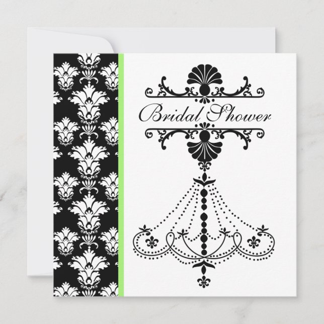 Invitation à la douche nuptiale d'un élégant lustr (Devant)