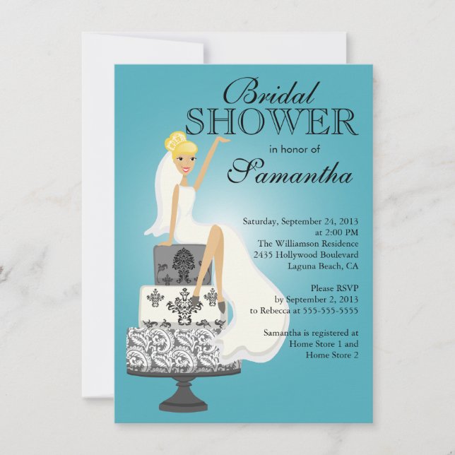 Invitation à la douche nuptiale d'une mariée de Bl (Devant)