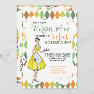 Invitation à la douche nuptiale d'une ménagère rét