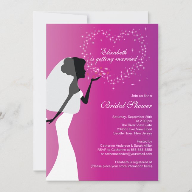 Invitation à la douche nuptiale d'une nuptiale de  (Devant)