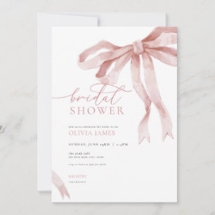 Invitation à la douche nuptiale Dusty Pink Bow