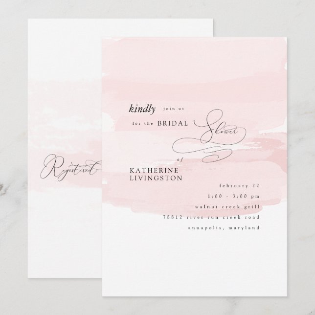 Invitation à la douche nuptiale éclatante (Devant / Derrière)