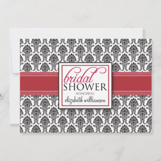 Invitation à la douche nuptiale élégante Damask (e