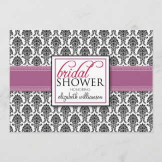 Invitation à la douche nuptiale élégante Damask (l