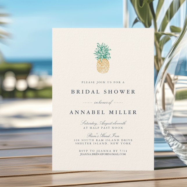 Invitation à la douche nuptiale en ananas vintage (Créateur téléchargé)