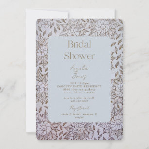 Invitation à la douche nuptiale en bleu Dusty vint