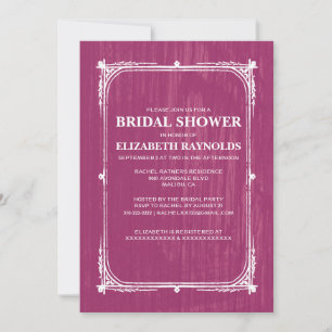 Invitation à la douche nuptiale en bois de la gran