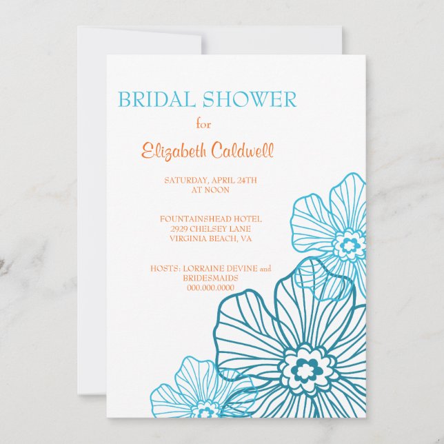 Invitation à la douche nuptiale en dentelle floral (Devant)