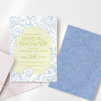 Invitation à la douche nuptiale en fleur de citron